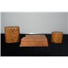 Image 1 : CARVED WOOD BOXES (1 SIGNED MICHAEL ELKAN STUDIO & 2 SIGNED J. ALLEN-HAWAII) (3 PCS)