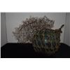 Image 1 : GLASS FISHING FLOAT W/NETTING & BLACK SEA FAN CORAL BRANCH (2 PCS)