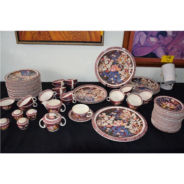 VERNON KILNS LEI LANI PLATES, PLATTERS, CUPS, SAUCERS, SALT & PEPPER, CREAM & SUGAR BY DON BLANDING 