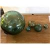 Image 1 : COLLECTION OF GLASS FISHING FLOATS (LARGE ONE SIGNED) (6 PCS)