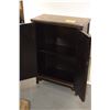 Image 2 : CHINESE 2 DOOR BLACK LACQUER CABINET W/JADE ACCENTS