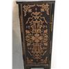 Image 4 : CHINESE 2 DOOR BLACK LACQUER CABINET W/JADE ACCENTS