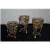 Image 1 : BRASS ANGEL STANDS W/GLASS VOTIVE HOLDERS (3 PCS)