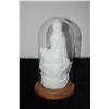 Image 2 : SEATED KWAN YIN FIGURE ON WOOD BASE W/GLASS DOME