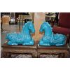 Image 1 : CERAMIC HORSE STATUES (18" X 6 1/2" X 14 1/2") (PAIR)