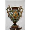 Image 6 : LARGE FRENCH MAJOLICA JARDINIERES ON PEDESTALS (6' H) (SMALL CHIPS) (PAIR)