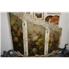 Image 1 : ANTIQUE ORNATE BAROQUE SCREEN W/3 PAINTED FLORAL PANELS