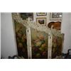 Image 2 : ANTIQUE ORNATE BAROQUE SCREEN W/3 PAINTED FLORAL PANELS