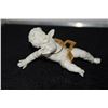 Image 2 : PORCELAIN CHERUB FIGURINES & CANDELABRA (3 PCS)