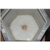Image 2 : BLUE & WHITE HEXAGON PLANTER (10 1/2" D X 6 1/2" H)