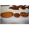 Image 1 : CARVED WOOD LAZY SUSAN, LEAF PUPU DISH & OVAL PLATTER (3 PCS)
