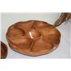 Image 4 : CARVED WOOD LAZY SUSAN, LEAF PUPU DISH & OVAL PLATTER (3 PCS)