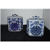 Image 3 : BLUE & WHITE GINGER JAR & TEA CADDY'S (2 PAIR)