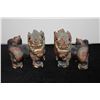 Image 1 : THAI CARVED WOOD PAINTED FOO DOGS (2 PCS)