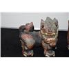 Image 2 : THAI CARVED WOOD PAINTED FOO DOGS (2 PCS)