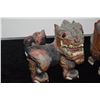 Image 3 : THAI CARVED WOOD PAINTED FOO DOGS (2 PCS)