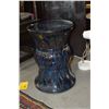Image 1 : CERAMIC GARDEN STOOL, BLUE GLAZED