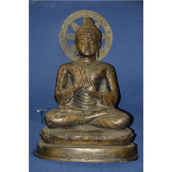 THAI BRONZE SEATED BUDDHA (21  H)