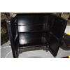 Image 2 : BLACK LACQUER 2 DOOR CABINET W/1 SHELF (23" X 11" X 30")