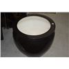 Image 2 : BLACK PORCELAIN PLANTERS (19" D) (PAIR)