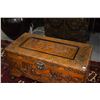Image 2 : VINTAGE CHINESE CARVED WOOD TRUNK (27" X 13" X 15")
