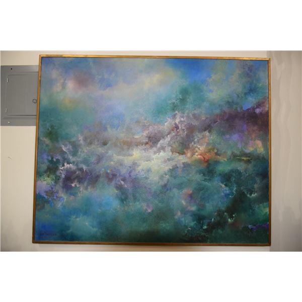 FRAMED OIL ON CANVAS; HEAVENLY JOURNEY ; ROSA MARIE WARE (40  X 50 )