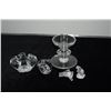 Image 1 : BACCARAT EAGLE & DOLPHIN, LALIQUE FROGS & VAL ST. LAMBERT CRYSTAL CANDLE HOLDER (5 PCS) (DOES NOT IN