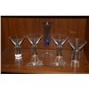 Image 1 : MARTINI GLASSES, BLUE CHAMPAGNE GLASS & WATERFORD STOPPERS (7 PCS)