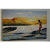 Image 1 : UNFRAMED OIL ON CANVAS, "SURFER GIRL" (24" X 26")