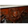 Image 2 : ANTIQUE BAROQUE MARBLE TOP ENTRY TABLE (42" X 21" X 27 1/2")
