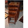 Image 1 : CHINESE NESTING TABLES W/BURL INLAY (4 PCS)