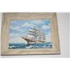 Image 1 : FRAMED OIL ON CANVAS, "TALL SHIP" (16" X 20")