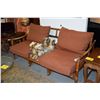 Image 1 : RATTAN SOFA W/MYTHICAL RAM FIGURES (NEEDS CUSHIONS) (3 PCS)