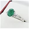 Image 2 : Sterling Silver Genuine Emerald & Cubic Zirconia Ring