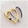 Image 2 : Sterling Silver Yellow Gold Plated Genuine Sapphire Heart Pendant