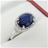 Image 4 : Sterling Silver Genuine Blue Sapphire & Cubic Zirconia Ring