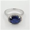 Image 5 : Sterling Silver Genuine Blue Sapphire & Cubic Zirconia Ring