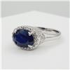 Image 6 : Sterling Silver Genuine Blue Sapphire & Cubic Zirconia Ring