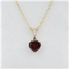 Image 1 : Yellow Gold Genuine Garnet & White Sapphire Heart Pendant