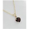 Image 2 : Yellow Gold Genuine Garnet & White Sapphire Heart Pendant