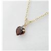 Image 3 : Yellow Gold Genuine Garnet & White Sapphire Heart Pendant