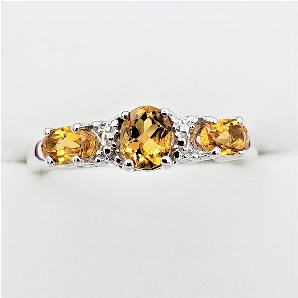 Sterling Silver Genuine Citrine Ring