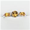 Image 1 : Sterling Silver Genuine Citrine Ring