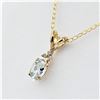 Image 2 : Yellow Gold Genuine Aquamarine & Diamond Pendant