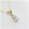 Image 3 : Yellow Gold Genuine Aquamarine & Diamond Pendant