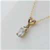 Image 4 : Yellow Gold Genuine Aquamarine & Diamond Pendant