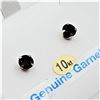 Image 2 : White Gold Genuine Garnet Stud Earrings