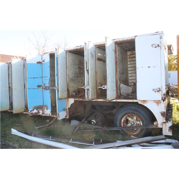 Trailer W/ Compartments W/ Contents (Tires/Misc Parts/Misc Metal)