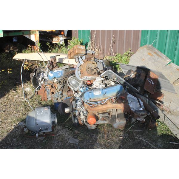 Ford Truck Hood; Ford 460 Engine Block;  Ford 302 Engine Block; Wajaks 2cyl Gas Engine; Expl Proof L