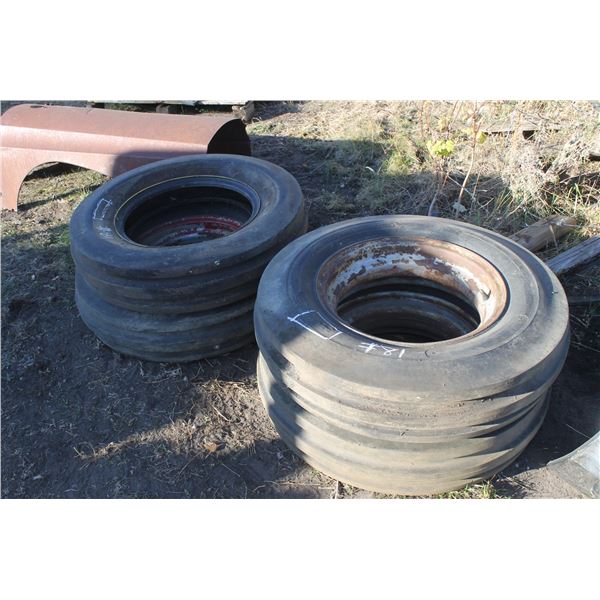 4x 750x18 Tractor Tires & Rims sell all together